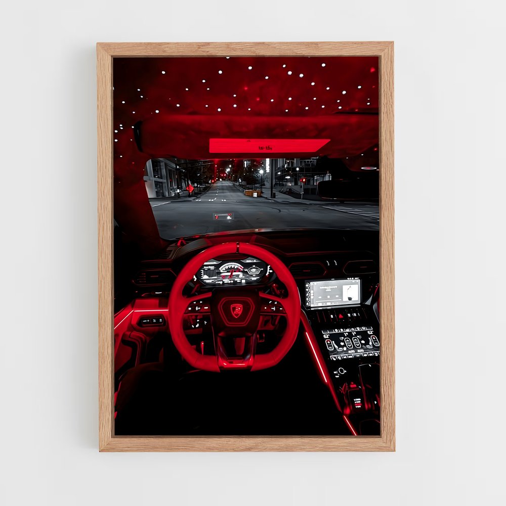 Poster Intérieur Rouge – affiche Lamborghini (vue 4)